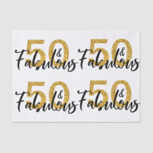 50 Fifty en Fabulous Gouden Glitter Modern Tissuepapier