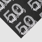 50 Fifty en Fabulous Silver Glitter Modern Tissuepapier (Detail)
