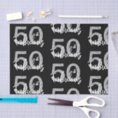 50 Fifty en Fabulous Silver Glitter Modern Tissuepapier (Craft)