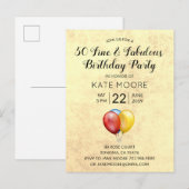 50 Fijne feestdag Uitnodiging Briefkaart (Voorkant / Achterkant)