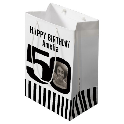 50 foto cadeautas voor zwarte en witte verjaardags (Voorkant Gekanteld)