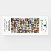 50 foto collage afstuderen modern minimal wit spandoek (Horizontaal)