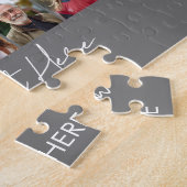 50 Foto Collage Raster - Script Tekst - grijs Legpuzzel (Zijkant)