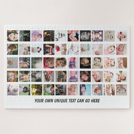 50 Foto Collage, uniek gepersonaliseerd DIY Legpuzzel (Horizontaal)