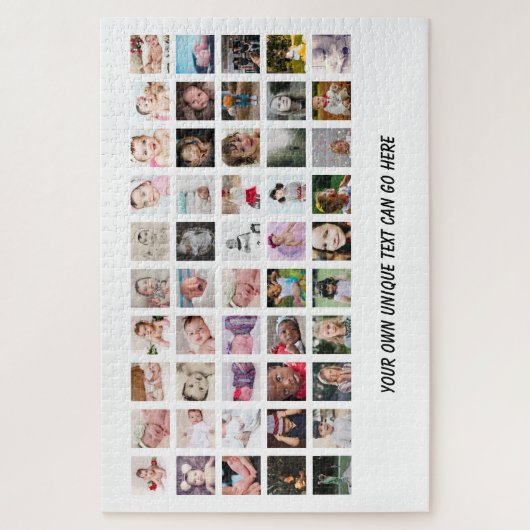 50 Foto Collage, uniek gepersonaliseerd DIY Legpuzzel (Verticaal)