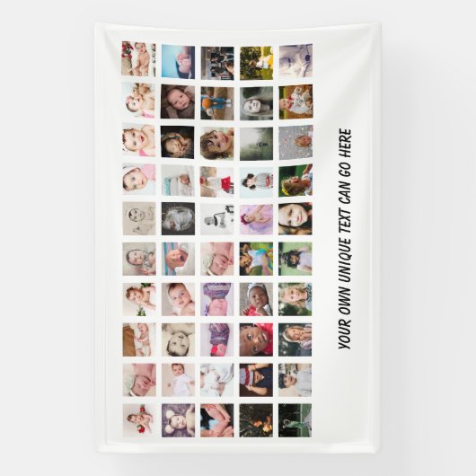 50 Foto Collage, uniek gepersonaliseerd DIY Spandoek (Verticaal)