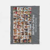 50 foto-collagerooster - scripttekst - grijs fleece deken (Voorkant)