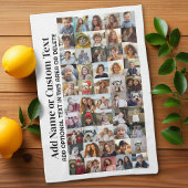 50 Fotocollage - Aangepaste tekst - Zwart-wit Theedoek