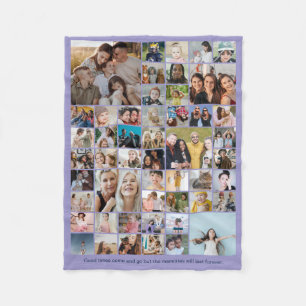 50 foto's Fotocollage Aangepaste kleur paars Fleece Deken