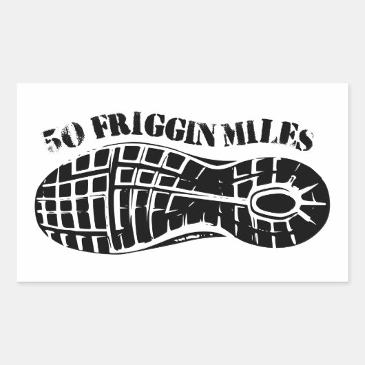 50 Friggin Miles Ultra Running Tread Rechthoekige Sticker (Voorkant)