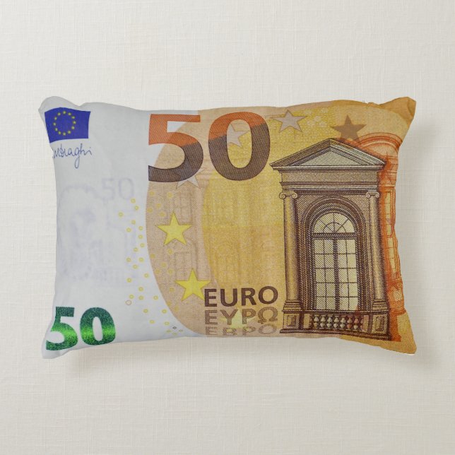 50€ Fünfzig Euro Banknnote Accent Kussen (Voorkant)