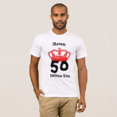 50 Geboortedag of OM HET EVEN WELKE JAAR Verjaarde T-shirt (Voorkant volledig)