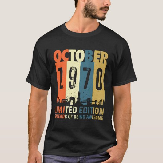 50 Gemaakt in oktober 1970 50th T-shirt (Voorkant)