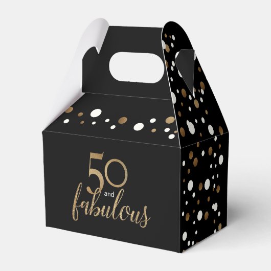 50 & geweldige Birthday box Gold Confetti Bedankdoosjes (Achterkant)