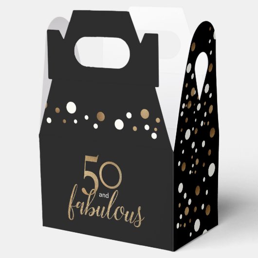 50 & geweldige Birthday box Gold Confetti Bedankdoosjes (Geopend)