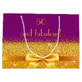 50 geweldige verjaardag paarse goudboeg elegant large cadeautasje (Achterkant)