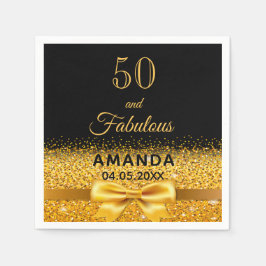 50 geweldige verjaardagsboog zwarte goudboog servet