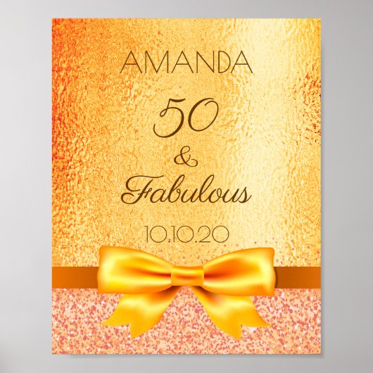 50 geweldige verjaardagsfeestjes gouden boog welko poster (Voorkant)