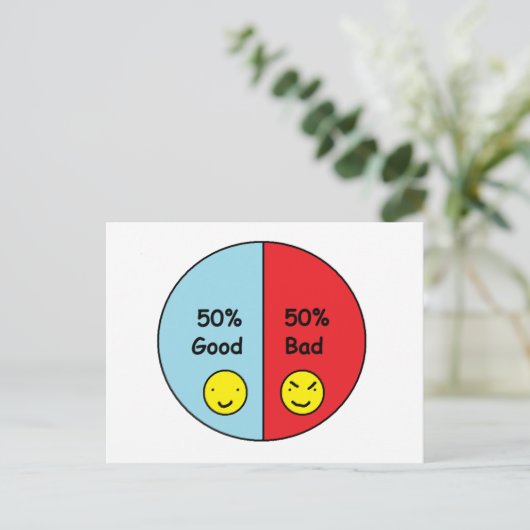 50% Goed en 50% Slecht Schema Briefkaart (Staand voorkant)