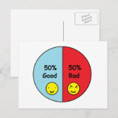50% Goed en 50% Slecht Schema Briefkaart (Voorkant / Achterkant)
