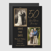 50 Golden Years Bewaar de datum Dunne Magnetische Magnetische Uitnodiging (Voorkant / Achterkant)