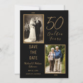 50 Golden Years Bewaar de datum Dunne Magnetische Magnetische Uitnodiging (Voorkant)