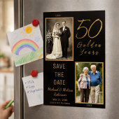 50 Golden Years Bewaar de datum Dunne Magnetische  Magnetische Uitnodiging