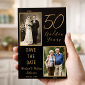 50 Golden Years Bewaar de datum Dunne Magnetische  Uitnodiging