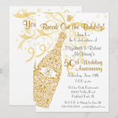 50 Golden Years Champagne Celebration Kaart (Voorkant / Achterkant)