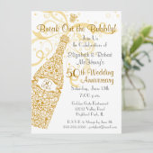 50 Golden Years Champagne Celebration Kaart (Staand voorkant)