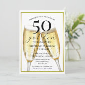 50 Golden Year's Wedding Jubileum Kaart (Staand voorkant)