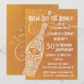 50 Gouden Jaren Champagne Viering Kaart (Voorkant / Achterkant)