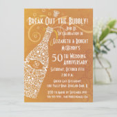 50 Gouden Jaren Champagne Viering Kaart (Staand voorkant)