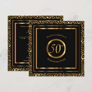 50 Gouden Jaren met Luipaardprint Kaart