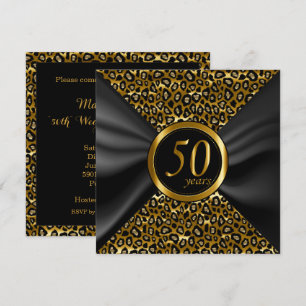 50 Gouden Jaren met Zwarte Satijn Kaart