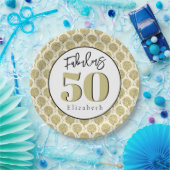 50 gouden verjaardagspapier Bord (Feest)