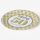 50 gouden verjaardagspapier Bord (Gekanteld)