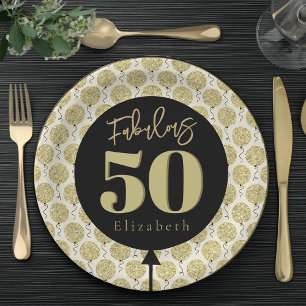 50 gouden verjaardagspapier Bord