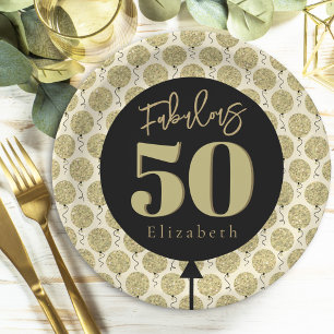 50 gouden verjaardagspapier Bord