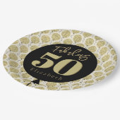 50 gouden verjaardagspapier Bord (Gekanteld)