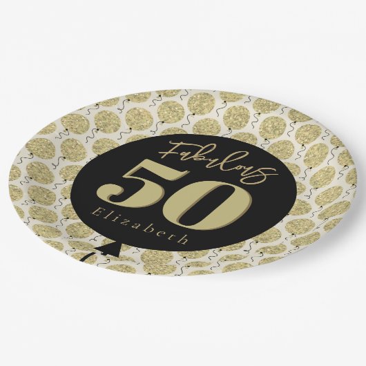 50 gouden verjaardagspapier Bord (Gekanteld)