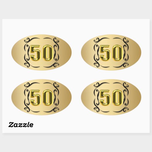 50 gouden zegels en Stickers (Vel)