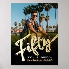 50 gouden zwarte foto 50ste verjaardag poster