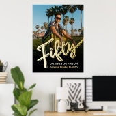 50 gouden zwarte foto 50ste verjaardag poster (Thuiskantoor)