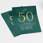 50 Green Gold Budget 50th Birthday Invitation Flyer<br><div class="desc">Maak je klaar om een mijlpaal te vieren in stijl met deze budgetvriendelijke 50ste verjaardagsfeestdag! Deze charmante flyer is ideaal voor een mijlpaal, met een levendig groen en goudpalet en een schattige "hallo 50" tekst. Pas de tekst met uw eigen partijdetails aan om deze uitnodiging echt speciaal te maken. Stuur...</div>