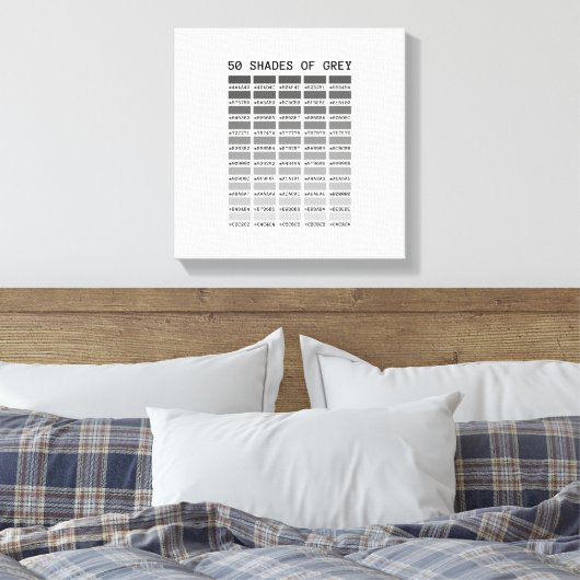 50 grijstinten canvas afdruk (Insitu (Slaapkamer))
