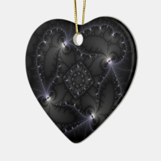 50 grijze schaduwen - fractale kunst keramisch ornament (Links)