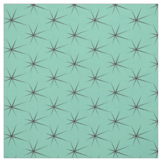 50 grijze sterren op Retro Turquoise Stof
