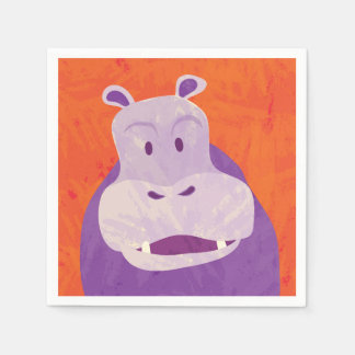 50 grillige Hippo 4,75" papieren servetten voor fe