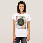 50 groene vlinders op  collage t-shirt (Voorkant volledig)